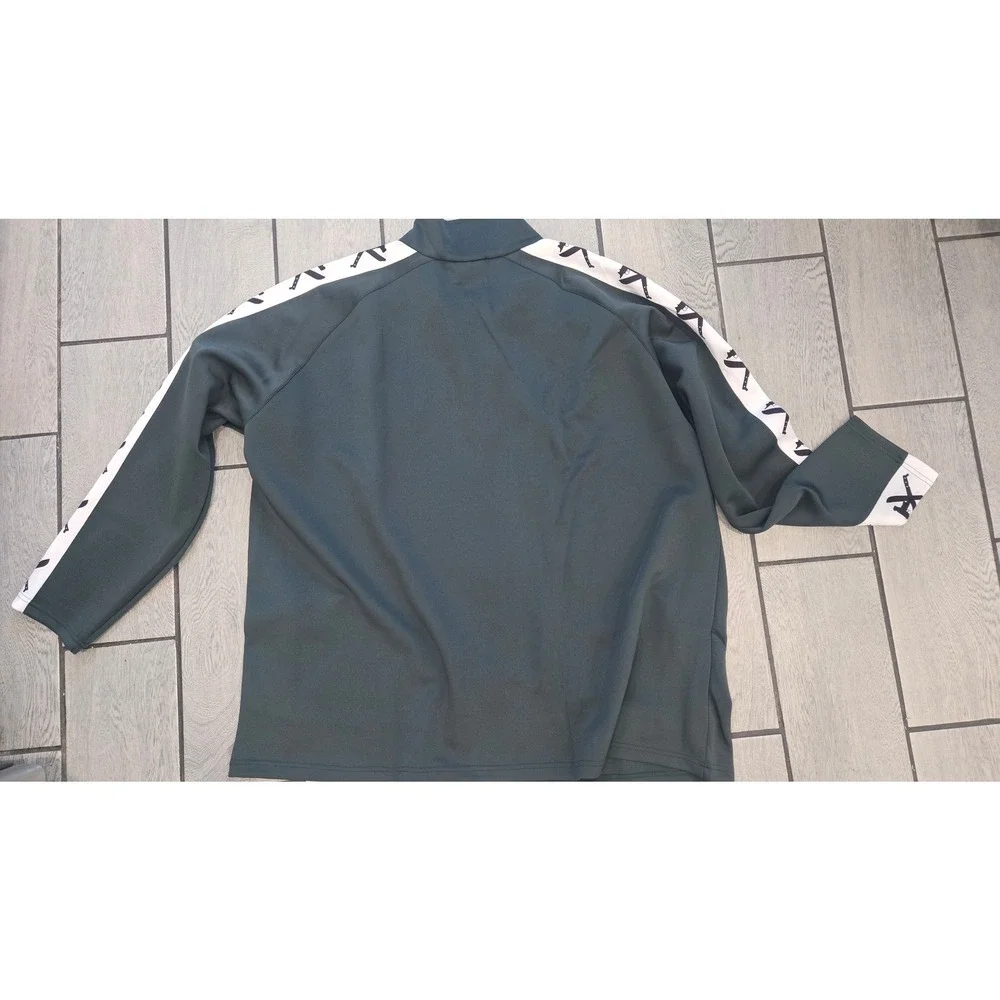 At War Worldwide Green Track Jacket Full Zip Logo Tape Sleeve 4XL Streetwear